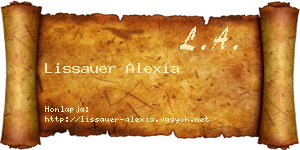 Lissauer Alexia névjegykártya